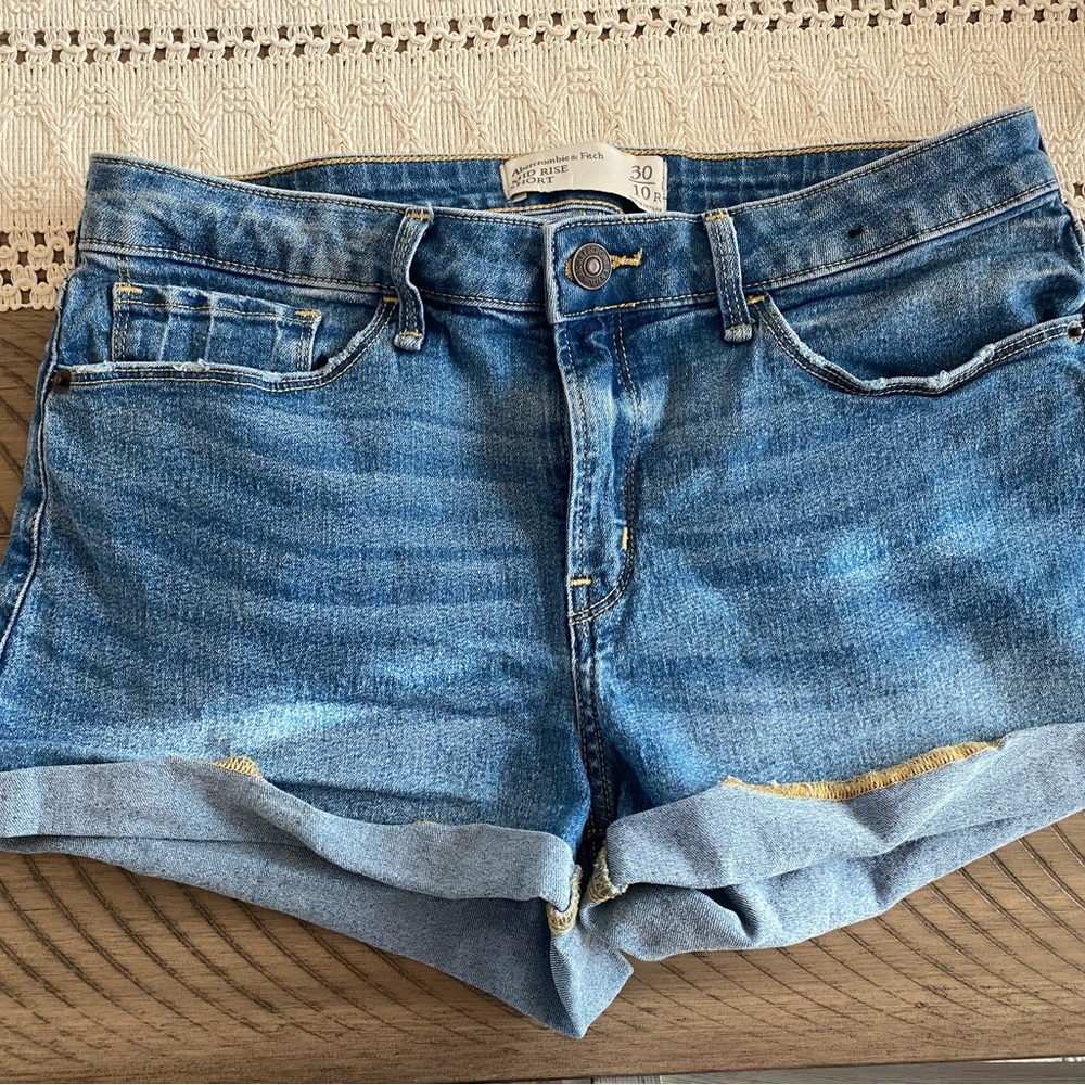Women's Abercrombie & Fitch Denim Mid Rise Shorts